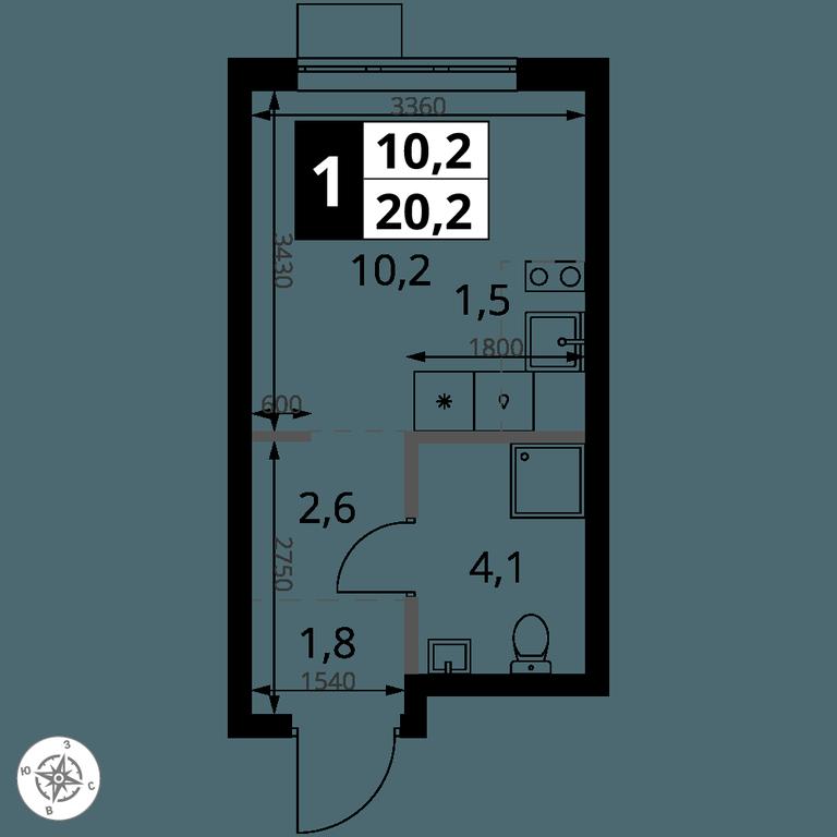 Apartment Sale, 20.2 sq. m. at 1 Yasenevskij, Kvartal № 24, Mosrentgen Settlement, Moscow, Russia #1