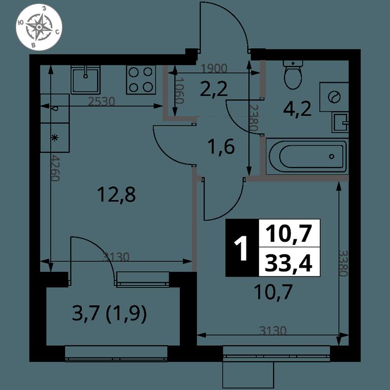 1-BD Apartment Sale, 33.4 sq. m. at 1 Yasenevskij, Kvartal № 24, Mosrentgen Settlement, Moscow, Russia #1 1-BD Apartment Sale, 33.4 sq. m. at 1 Yasenevskij, Kvartal № 24, Mosrentgen Settlement, Moscow, Russia #1