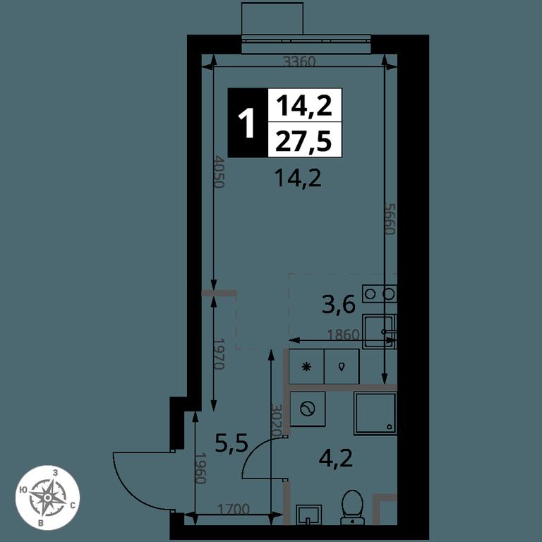 Apartment Sale, 27.5 sq. m. at 1 Yasenevskij, Kvartal № 24, Mosrentgen Settlement, Moscow, Russia #1