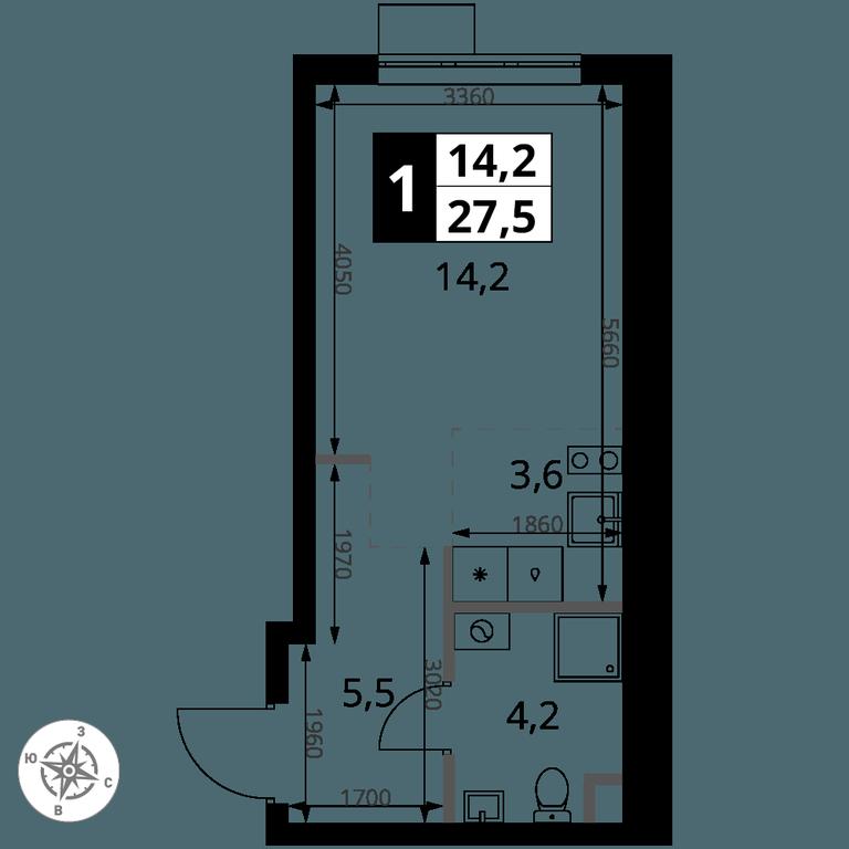 Apartment Sale, 27.5 sq. m. at 1 Yasenevskij, Kvartal № 24, Mosrentgen Settlement, Moscow, Russia #1