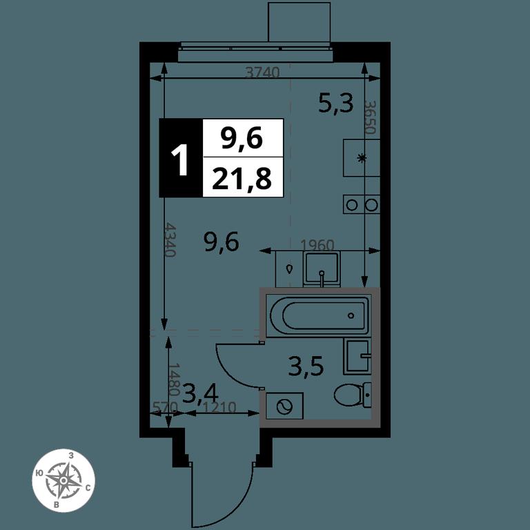 Apartment Sale, 21.8平方米 at 1 Yasenevskij, Kvartal № 24, Mosrentgen Settlement, Moscow, Russia #1 Apartment Sale, 21.8平方米 at 1 Yasenevskij, Kvartal № 24, Mosrentgen Settlement, Moscow, Russia #1