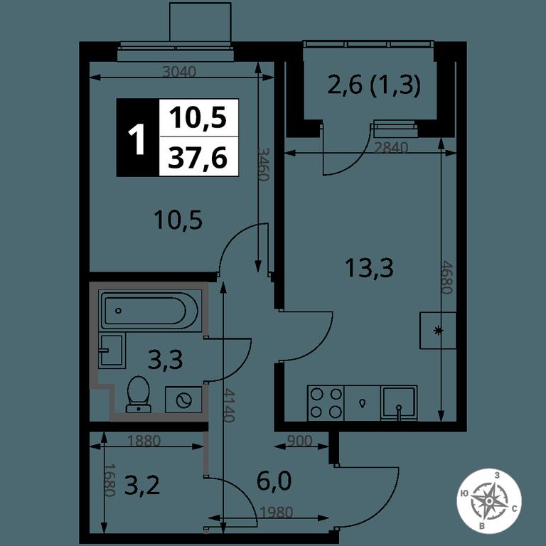 1-BD Apartment Sale, 37.6 sq. m. at 1 Yasenevskij, Kvartal № 24, Mosrentgen Settlement, Moscow, Russia #1 1-BD Apartment Sale, 37.6 sq. m. at 1 Yasenevskij, Kvartal № 24, Mosrentgen Settlement, Moscow, Russia #1