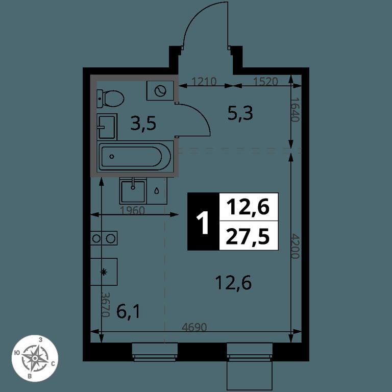 Apartment Sale, 27.5 sq. m. at 1 Yasenevskij, Kvartal № 24, Mosrentgen Settlement, Moscow, Russia #1 Apartment Sale, 27.5 sq. m. at 1 Yasenevskij, Kvartal № 24, Mosrentgen Settlement, Moscow, Russia #1