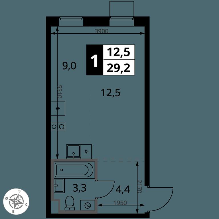Apartment Sale, 29.2 sq. m. at 1 Yasenevskij, Kvartal № 24, Mosrentgen Settlement, Moscow, Russia #1 Apartment Sale, 29.2 sq. m. at 1 Yasenevskij, Kvartal № 24, Mosrentgen Settlement, Moscow, Russia #1