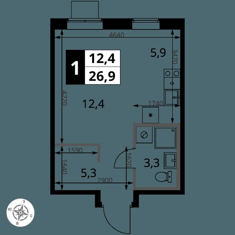Apartment Sale, 26.9 sq. m. at 1 Yasenevskij, Kvartal № 24, Mosrentgen Settlement, Moscow, Russia #1 Apartment Sale, 26.9 sq. m. at 1 Yasenevskij, Kvartal № 24, Mosrentgen Settlement, Moscow, Russia #1