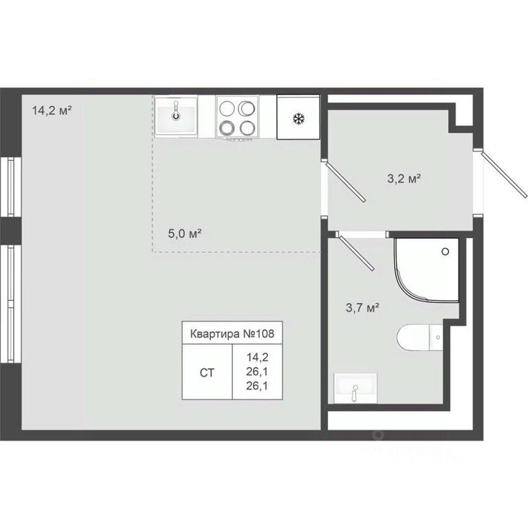 Apartment Sale, 26.1 sq. m. at Iakovlevo, ZhK Yakovlevo, kvartal № 145, Troitsk District, Moscow, Russia #1