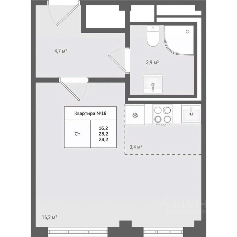 Apartment Sale, 28.2 sq. m. at Iakovlevo, ZhK Yakovlevo, kvartal № 145, Troitsk District, Moscow, Russia #1