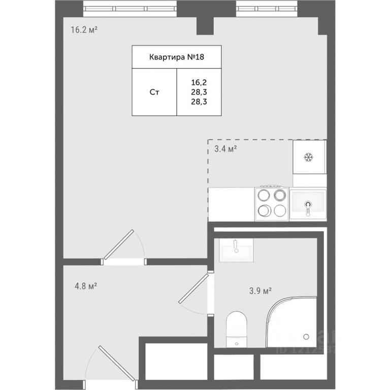 Apartment Sale, 28.3 sq. m. at Iakovlevo, ZhK Yakovlevo, kvartal № 145, Troitsk District, Moscow, Russia #1 Apartment Sale, 28.3 sq. m. at Iakovlevo, ZhK Yakovlevo, kvartal № 145, Troitsk District, Moscow, Russia #1
