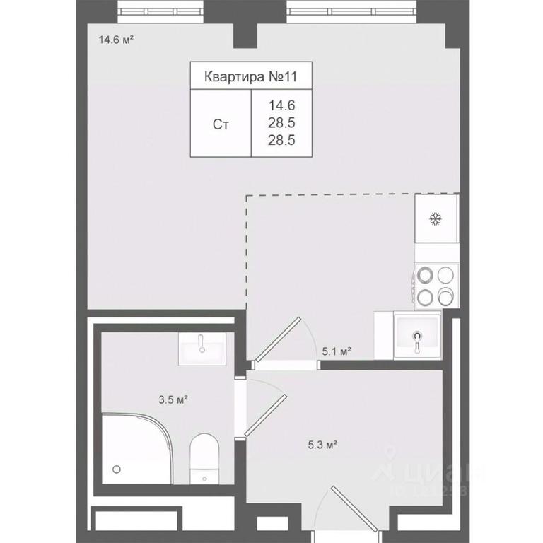 Apartment Sale, 28.5 sq. m. at Iakovlevo, ZhK Yakovlevo, kvartal № 145, Troitsk District, Moscow, Russia #1