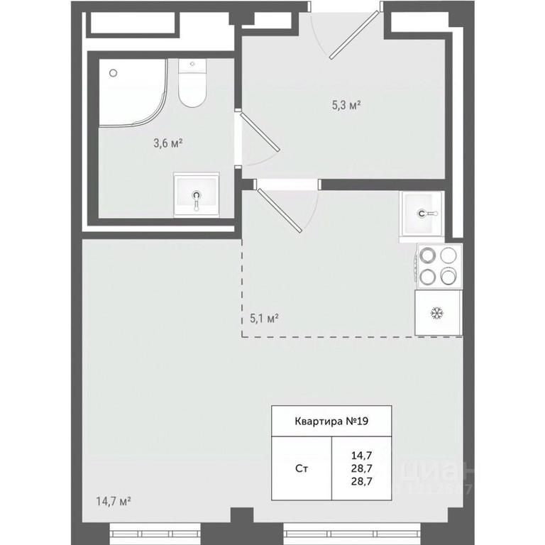 Apartment Sale, 28.7 sq. m. at Iakovlevo, ZhK Yakovlevo, kvartal № 145, Troitsk District, Moscow, Russia #1 Apartment Sale, 28.7 sq. m. at Iakovlevo, ZhK Yakovlevo, kvartal № 145, Troitsk District, Moscow, Russia #1