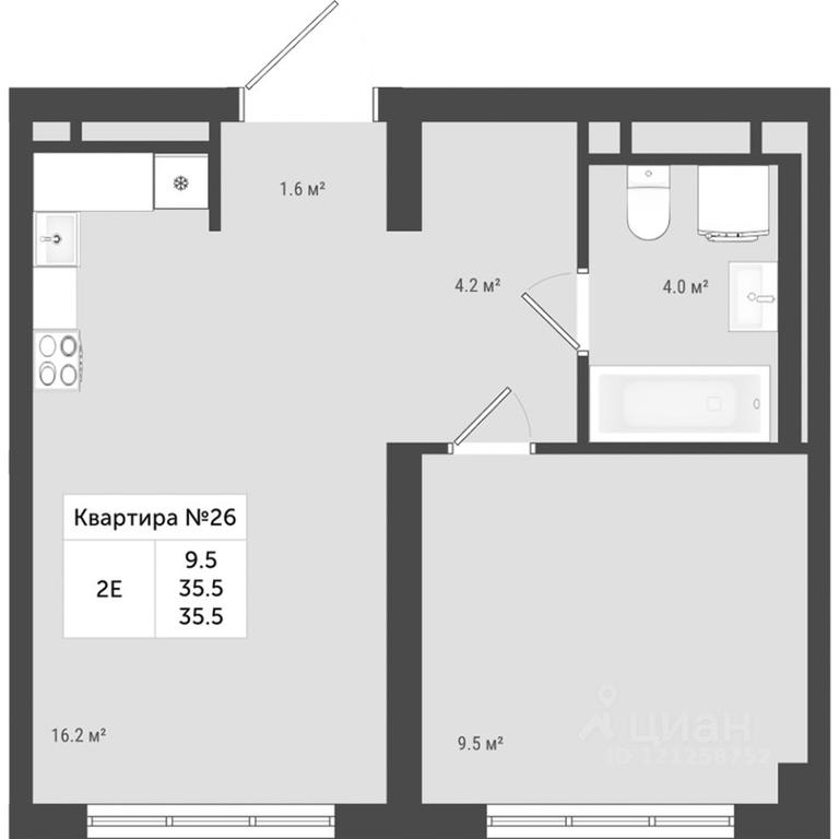 1-BD Apartment Sale, 35.5 sq. m. at Iakovlevo, ZhK Yakovlevo, kvartal № 145, Troitsk District, Moscow, Russia #1