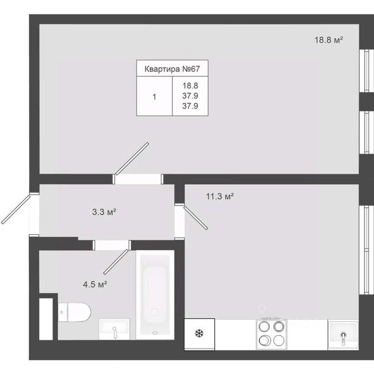 Apartment Sale, 37.9平方米 at Iakovlevo, ZhK Yakovlevo, kvartal № 145, Troitsk District, Moscow, Russia #1 Apartment Sale, 37.9平方米 at Iakovlevo, ZhK Yakovlevo, kvartal № 145, Troitsk District, Moscow, Russia #1
