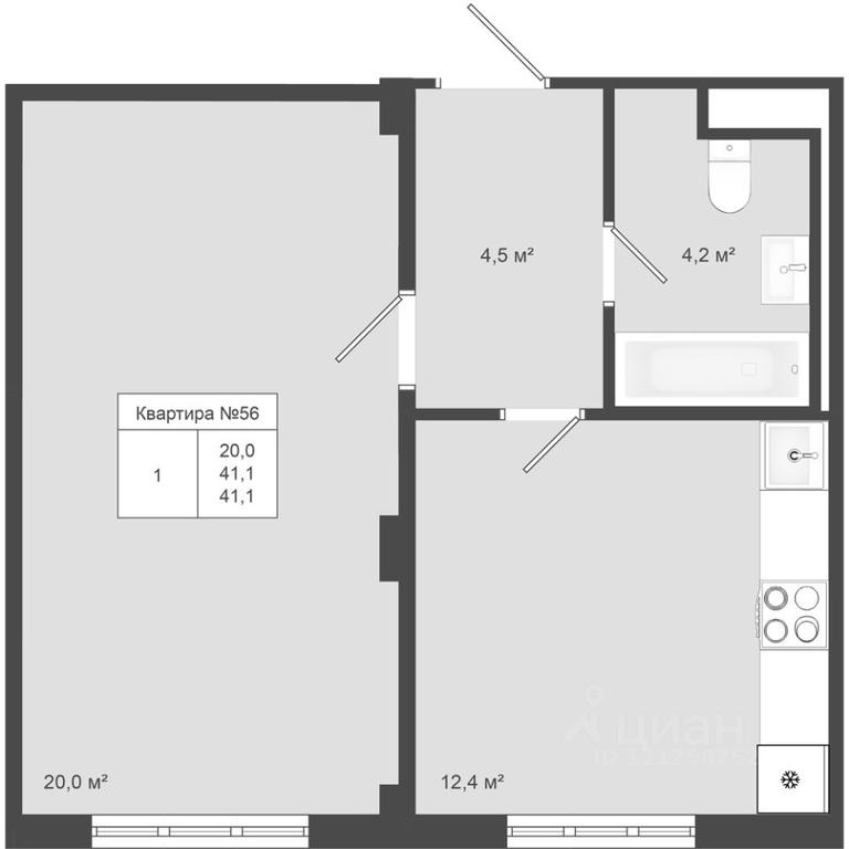 Apartment Sale, 41.1 sq. m. at Iakovlevo, ZhK Yakovlevo, kvartal № 145, Troitsk District, Moscow, Russia #1 Apartment Sale, 41.1 sq. m. at Iakovlevo, ZhK Yakovlevo, kvartal № 145, Troitsk District, Moscow, Russia #1