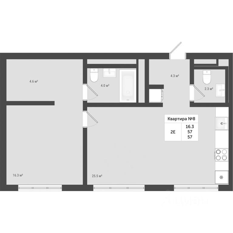 1-BD Apartment Sale, 57平方米 at Iakovlevo, ZhK Yakovlevo, kvartal № 145, Troitsk District, Moscow, Russia #1 1-BD Apartment Sale, 57平方米 at Iakovlevo, ZhK Yakovlevo, kvartal № 145, Troitsk District, Moscow, Russia #1