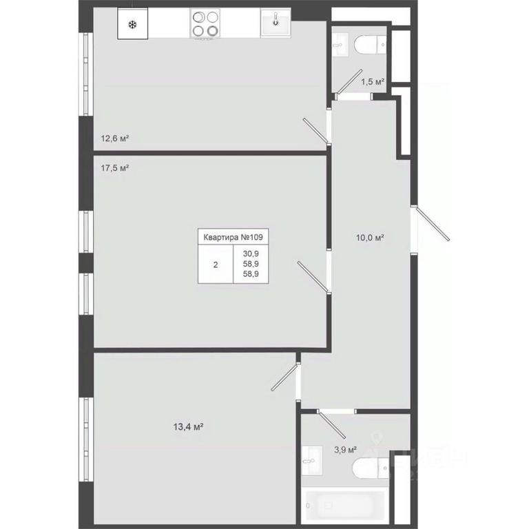 1-BD Apartment Sale, 58.9平方米 at Iakovlevo, ZhK Yakovlevo, kvartal № 145, Troitsk District, Moscow, Russia #1 1-BD Apartment Sale, 58.9平方米 at Iakovlevo, ZhK Yakovlevo, kvartal № 145, Troitsk District, Moscow, Russia #1