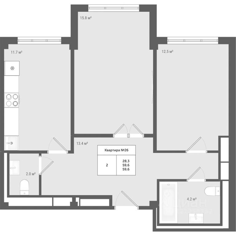 1-BD Apartment Sale, 59.6 sq. m. at Iakovlevo, ZhK Yakovlevo, kvartal № 145, Troitsk District, Moscow, Russia #1 1-BD Apartment Sale, 59.6 sq. m. at Iakovlevo, ZhK Yakovlevo, kvartal № 145, Troitsk District, Moscow, Russia #1