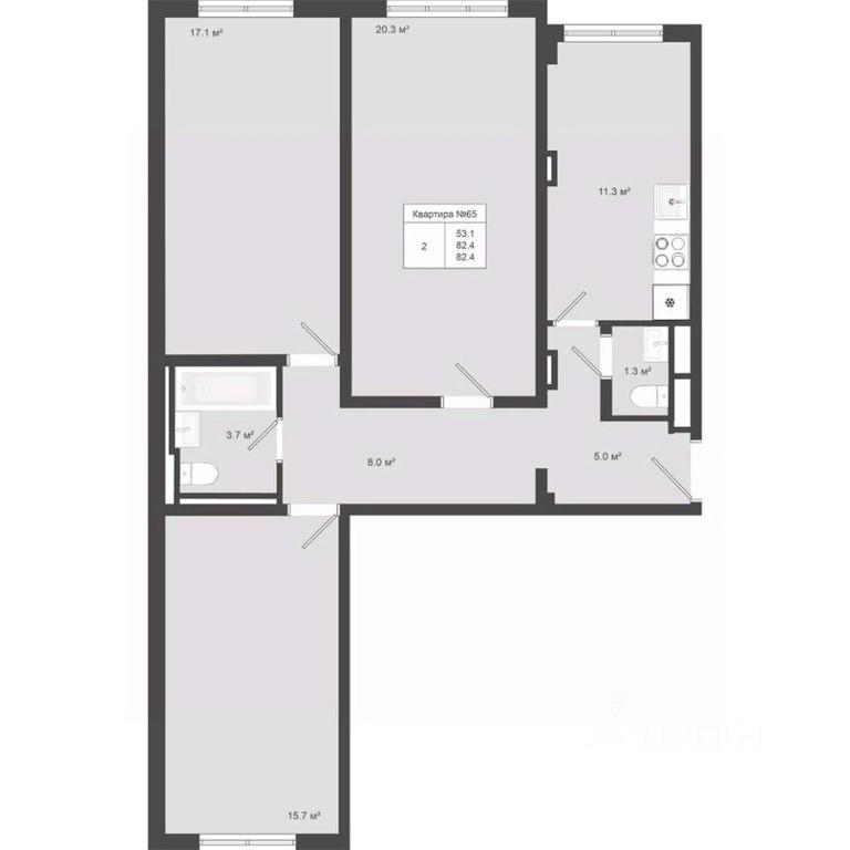2-BD Apartment Sale, 82.4平方米 at Iakovlevo, ZhK Yakovlevo, kvartal № 145, Troitsk District, Moscow, Russia #1 2-BD Apartment Sale, 82.4平方米 at Iakovlevo, ZhK Yakovlevo, kvartal № 145, Troitsk District, Moscow, Russia #1