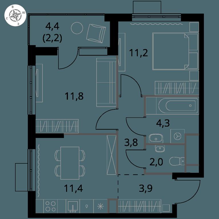 2-BD Apartment Sale, 50.6平方米 at 1 Himkinskij, zhiloy kompleks 1-y Khimkinskiy, kvartal Mezhdunarodny, mikrorayon Klyazma-Starbeyevo, Khimki, Moscow Region, Russia #1 2-BD Apartment Sale, 50.6平方米 at 1 Himkinskij, zhiloy kompleks 1-y Khimkinskiy, kvartal Mezhdunarodny, mikrorayon Klyazma-Starbeyevo, Khimki, Moscow Region, Russia #1