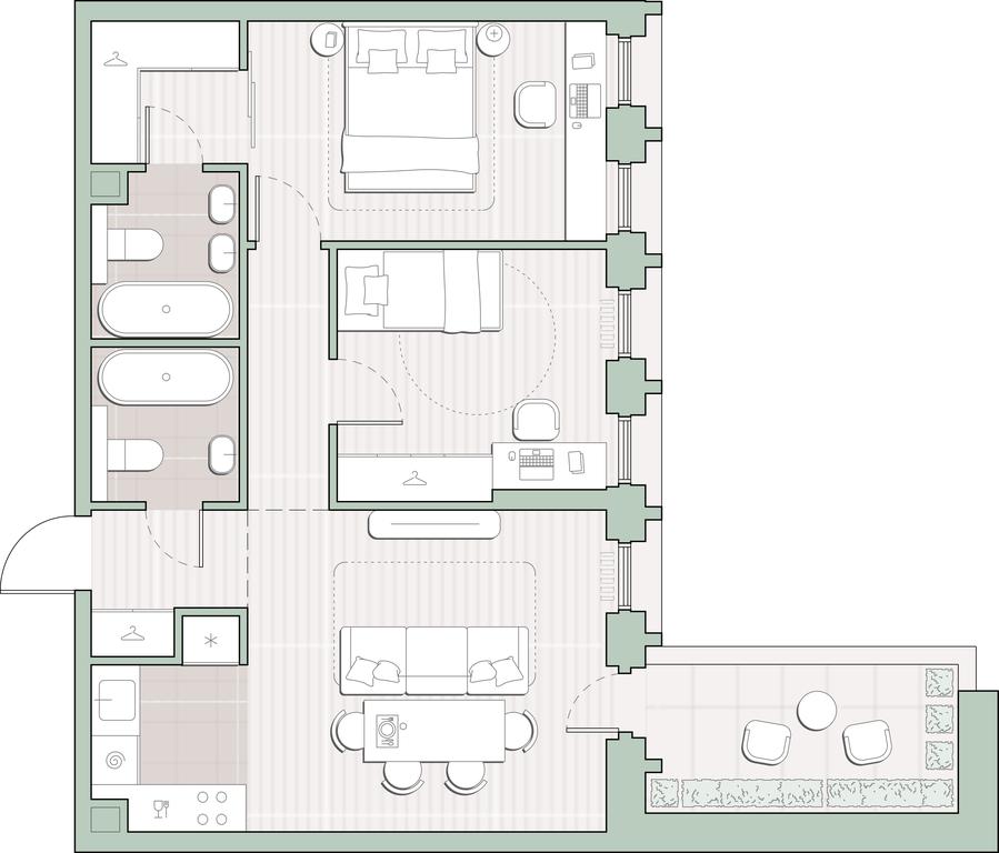 2-BD Apartment Sale, 62.77 sq. m. at Sreda na Kutuzovskom, Ivana Franko Street, Moscow, Russia #1