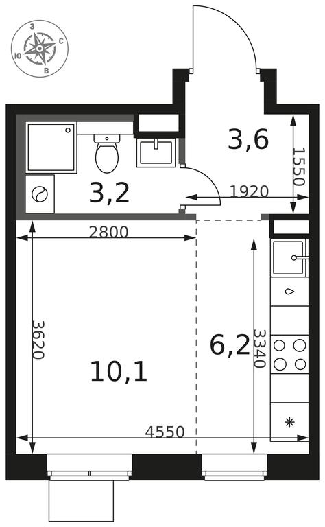 Apartment Sale, 23.1平方米 at 1 Himkinskij, zhiloy kompleks 1-y Khimkinskiy, kvartal Mezhdunarodny, mikrorayon Klyazma-Starbeyevo, Khimki, Moscow Region, Russia #2