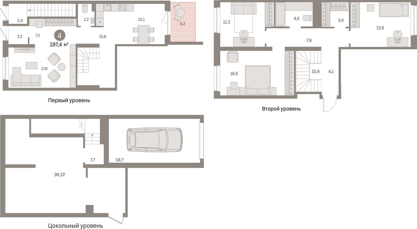 Продажа 4-комн. квартиры, 197,4 м² в ЖК «Первый квартал», Калиновая улица, деревня Сапроново, Ленинский городской округ, Московская область, Россия #1