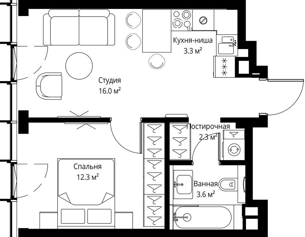 1-BD Apartment Sale, 37.5 sq. m. at Symphony 34, 2nd Khutorskaya Street, 38А, Moscow, Russia #2 1-BD Apartment Sale, 37.5 sq. m. at Symphony 34, 2nd Khutorskaya Street, 38А, Moscow, Russia #2