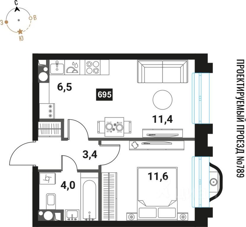 1-BD Apartment Sale, 36.9 sq. m. at Intelligent, Semyonovskaya Embankment, Moscow, Russia #1 1-BD Apartment Sale, 36.9 sq. m. at Intelligent, Semyonovskaya Embankment, Moscow, Russia #1