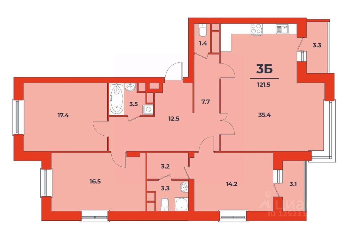 2-BD Apartment Sale, 121.5 sq. m. at Feniks, Tverskaya Street, Dubna, Moscow Region, Russia #1 2-BD Apartment Sale, 121.5 sq. m. at Feniks, Tverskaya Street, Dubna, Moscow Region, Russia #1