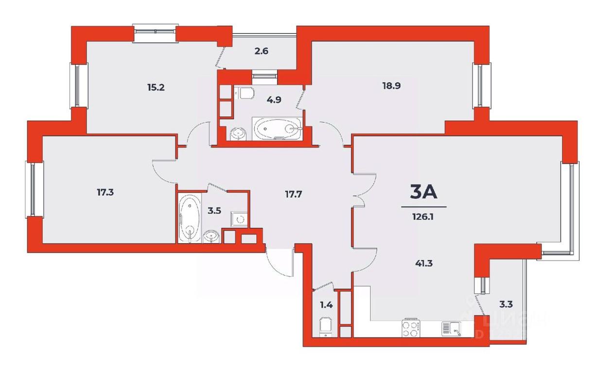 2-BD Apartment Sale, 126.1 sq. m. at Feniks, Tverskaya Street, Dubna, Moscow Region, Russia #1 2-BD Apartment Sale, 126.1 sq. m. at Feniks, Tverskaya Street, Dubna, Moscow Region, Russia #1