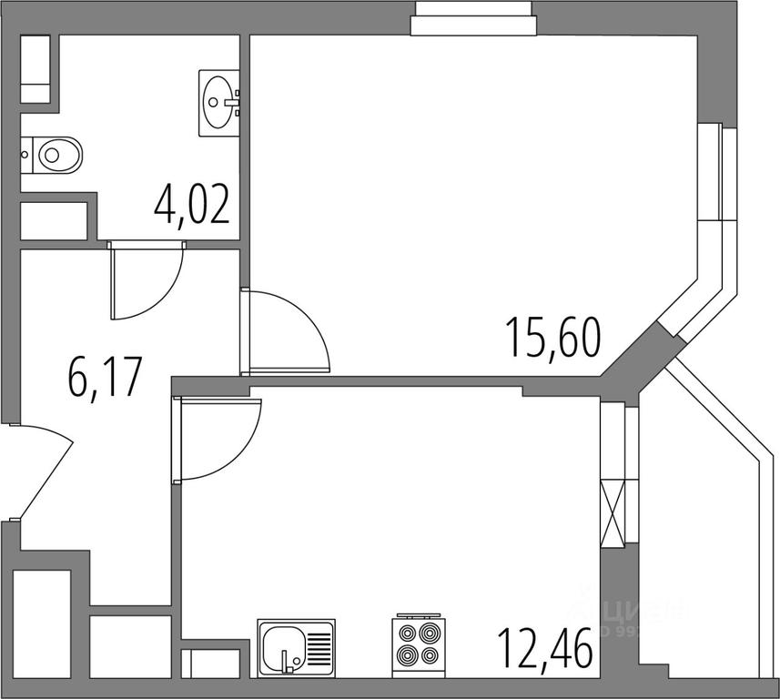 Apartment Sale, 39.94平方米 at Vnukovo Park, Agrokhimicheskaya ulitsa, derevnya Marushkino, Marushkinskoye Settlement, Moscow, Russia #1