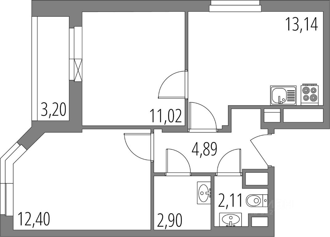1-BD Apartment Sale, 48.06平方米 at Vnukovo Park, Agrokhimicheskaya ulitsa, derevnya Marushkino, Marushkinskoye Settlement, Moscow, Russia #1 1-BD Apartment Sale, 48.06平方米 at Vnukovo Park, Agrokhimicheskaya ulitsa, derevnya Marushkino, Marushkinskoye Settlement, Moscow, Russia #1