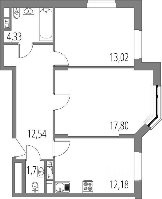 1-BD Apartment Sale, 61.57 sq. m. at Vnukovo Park, Agrokhimicheskaya ulitsa, derevnya Marushkino, Marushkinskoye Settlement, Moscow, Russia #1 1-BD Apartment Sale, 61.57 sq. m. at Vnukovo Park, Agrokhimicheskaya ulitsa, derevnya Marushkino, Marushkinskoye Settlement, Moscow, Russia #1