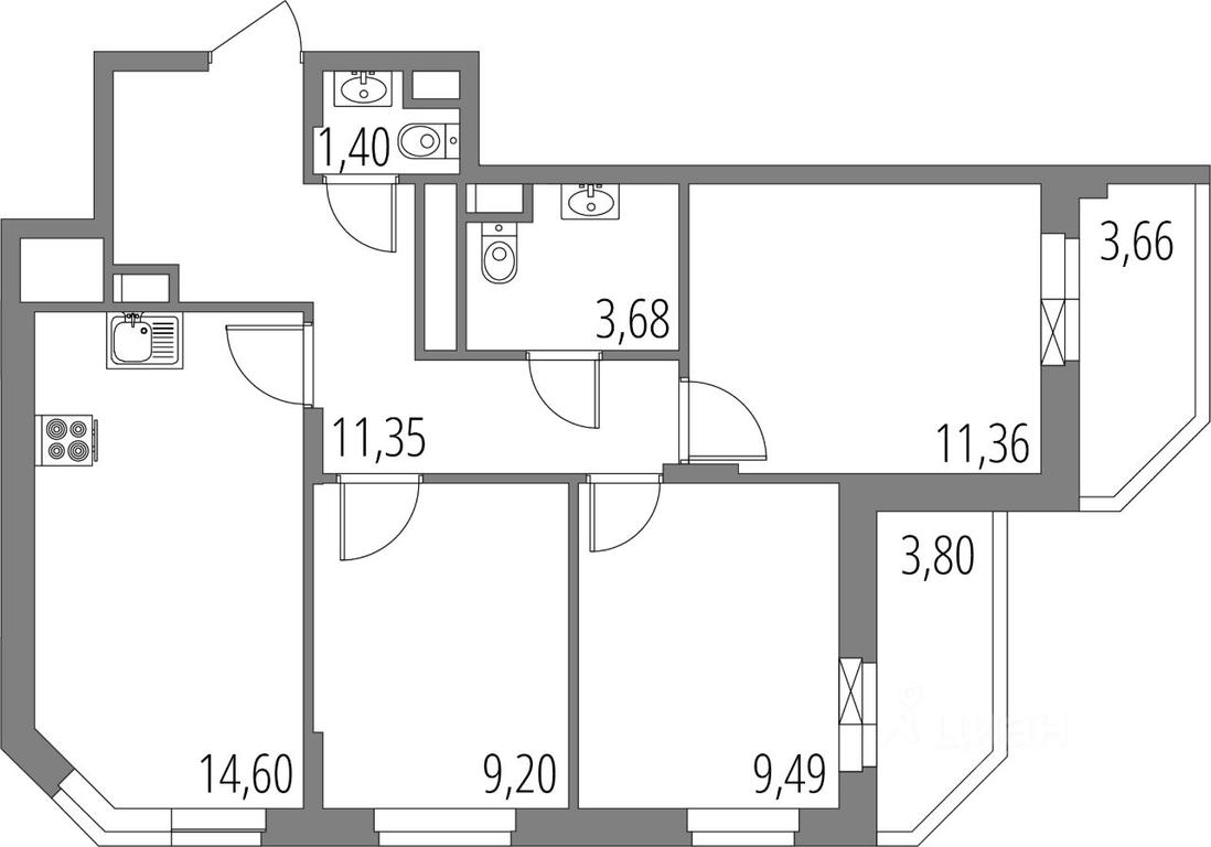 2-BD Apartment Sale, 61.4 sq. m. at Vnukovo Park, Agrokhimicheskaya ulitsa, derevnya Marushkino, Marushkinskoye Settlement, Moscow, Russia #1 2-BD Apartment Sale, 61.4 sq. m. at Vnukovo Park, Agrokhimicheskaya ulitsa, derevnya Marushkino, Marushkinskoye Settlement, Moscow, Russia #1