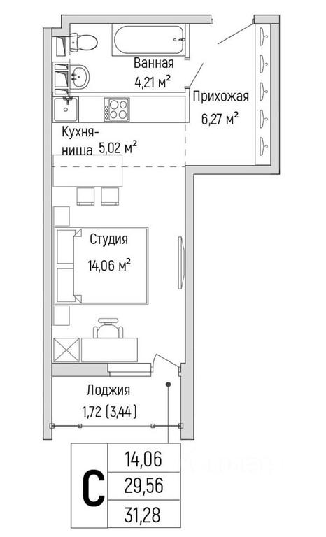 Apartment Sale, 31.28 sq. m. at Бузланово, Krasnogorsk Urban District, Moscow Region, Russia #1