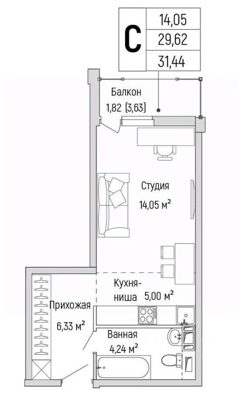 Apartment Sale, 31.44 sq. m. at Бузланово, Krasnogorsk Urban District, Moscow Region, Russia #1 Apartment Sale, 31.44 sq. m. at Бузланово, Krasnogorsk Urban District, Moscow Region, Russia #1
