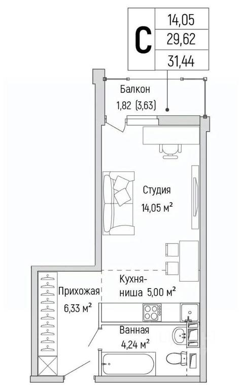 Apartment Sale, 31.44 sq. m. at Бузланово, Krasnogorsk Urban District, Moscow Region, Russia #1 Apartment Sale, 31.44 sq. m. at Бузланово, Krasnogorsk Urban District, Moscow Region, Russia #1