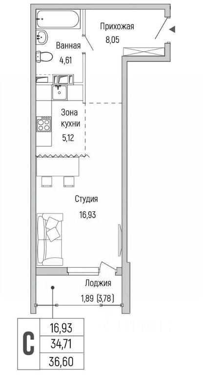 Apartment Sale, 36.6平方米 at Бузланово, Krasnogorsk Urban District, Moscow Region, Russia #1