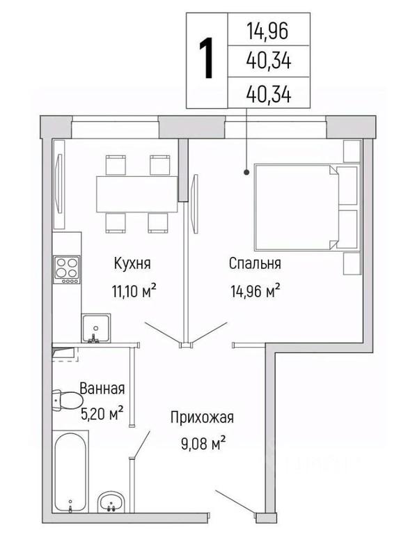 Apartment Sale, 40.34 sq. m. at Бузланово, Krasnogorsk Urban District, Moscow Region, Russia #1