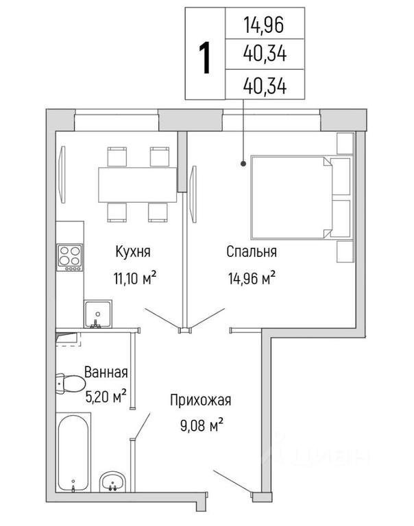 Apartment Sale, 40.34平方米 at Бузланово, Krasnogorsk Urban District, Moscow Region, Russia #1