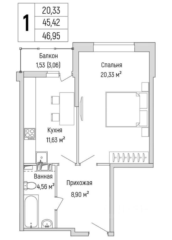 Apartment Sale, 46.95平方米 at Бузланово, Krasnogorsk Urban District, Moscow Region, Russia #1 Apartment Sale, 46.95平方米 at Бузланово, Krasnogorsk Urban District, Moscow Region, Russia #1