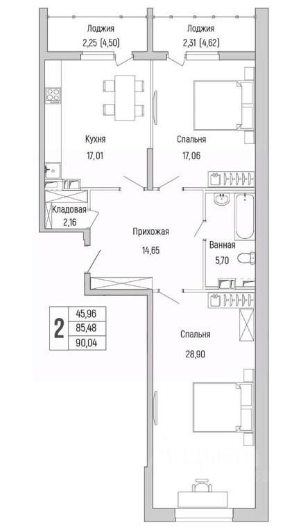 1-BD Apartment Sale, 90.04平方米 at Бузланово, Krasnogorsk Urban District, Moscow Region, Russia #1