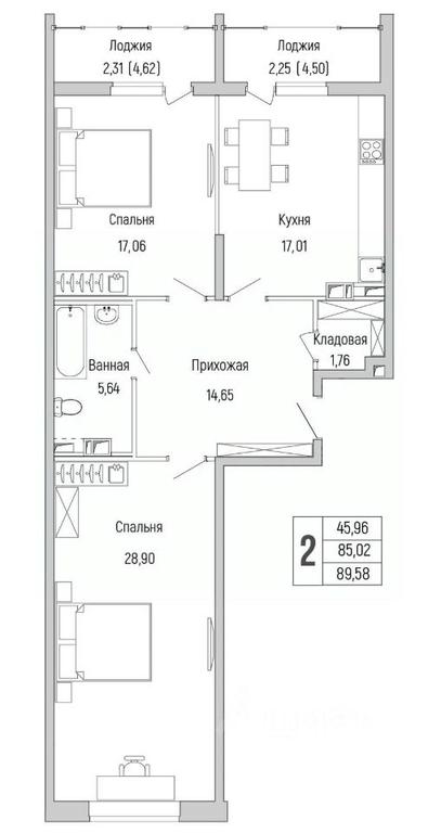 1-BD Apartment Sale, 89.58 sq. m. at Бузланово, Krasnogorsk Urban District, Moscow Region, Russia #1