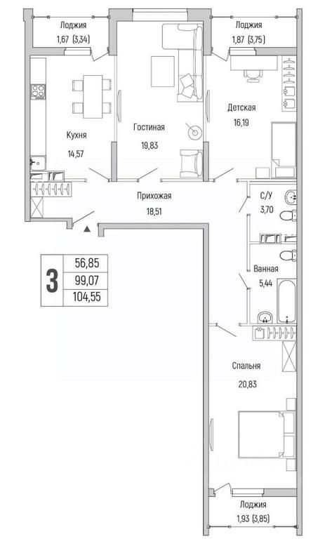 1-BD Apartment Sale, 104.55平方米 at Бузланово, Krasnogorsk Urban District, Moscow Region, Russia #1 1-BD Apartment Sale, 104.55平方米 at Бузланово, Krasnogorsk Urban District, Moscow Region, Russia #1