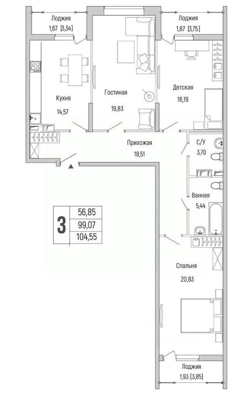 1-BD Apartment Sale, 104.55 sq. m. at Бузланово, Krasnogorsk Urban District, Moscow Region, Russia #1 1-BD Apartment Sale, 104.55 sq. m. at Бузланово, Krasnogorsk Urban District, Moscow Region, Russia #1