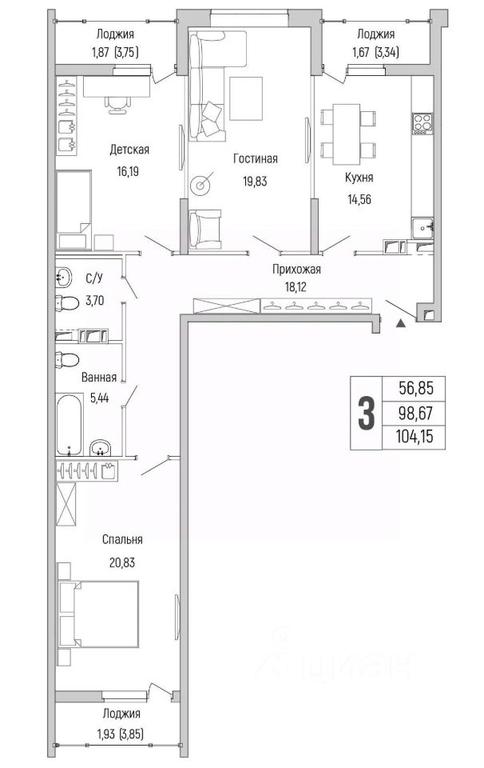 1-BD Apartment Sale, 104.15平方米 at Бузланово, Krasnogorsk Urban District, Moscow Region, Russia #1 1-BD Apartment Sale, 104.15平方米 at Бузланово, Krasnogorsk Urban District, Moscow Region, Russia #1