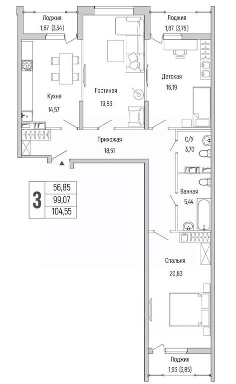 1-BD Apartment Sale, 104.55平方米 at Бузланово, Krasnogorsk Urban District, Moscow Region, Russia #1 1-BD Apartment Sale, 104.55平方米 at Бузланово, Krasnogorsk Urban District, Moscow Region, Russia #1