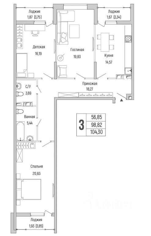 1-BD Apartment Sale, 104.3 sq. m. at Бузланово, Krasnogorsk Urban District, Moscow Region, Russia #1 1-BD Apartment Sale, 104.3 sq. m. at Бузланово, Krasnogorsk Urban District, Moscow Region, Russia #1