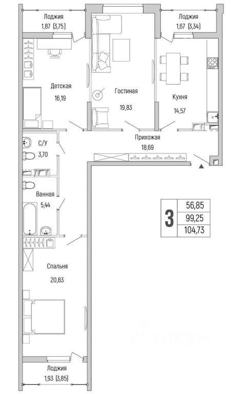 1-BD Apartment Sale, 104.73平方米 at Бузланово, Krasnogorsk Urban District, Moscow Region, Russia #1 1-BD Apartment Sale, 104.73平方米 at Бузланово, Krasnogorsk Urban District, Moscow Region, Russia #1