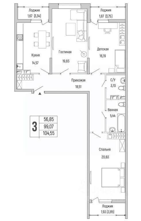 1-BD Apartment Sale, 104.55平方米 at Бузланово, Krasnogorsk Urban District, Moscow Region, Russia #1 1-BD Apartment Sale, 104.55平方米 at Бузланово, Krasnogorsk Urban District, Moscow Region, Russia #1
