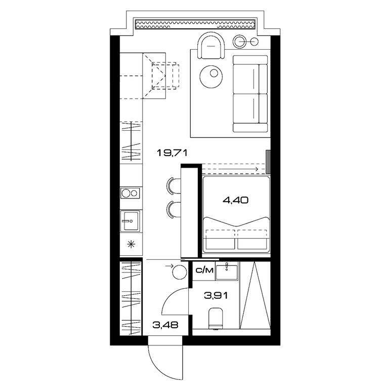 Apartment Sale, 31.6平方米 at Lunar, Leninsky Avenue, 38, Moscow, Russia #1 Apartment Sale, 31.6平方米 at Lunar, Leninsky Avenue, 38, Moscow, Russia #1